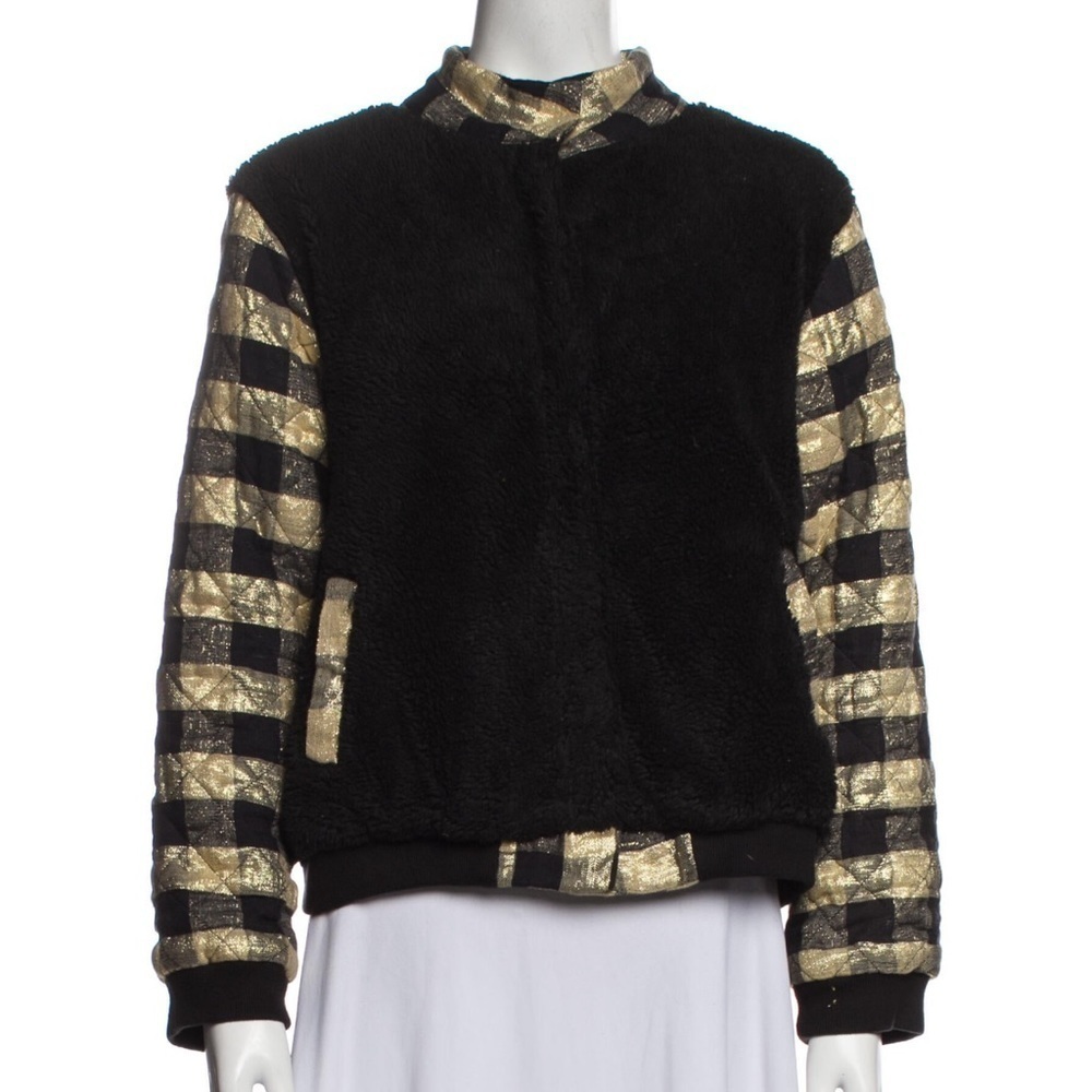 Ace & Jig Teddy and gingham bomber jacket size S